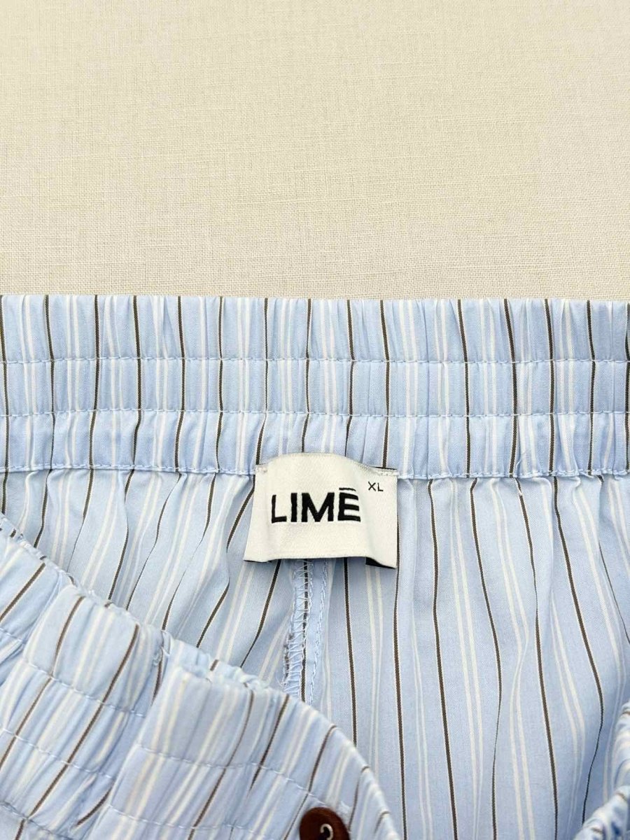 Pre-loved LIME Blue & White Pinstripe Size XLarge Pants at Reems Closet