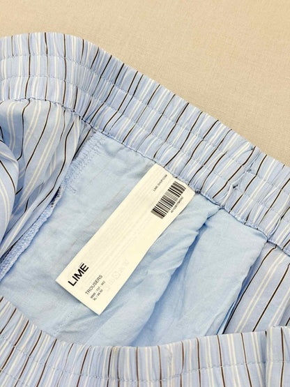 Pre-loved LIME Blue & White Pinstripe Size XLarge Pants at Reems Closet