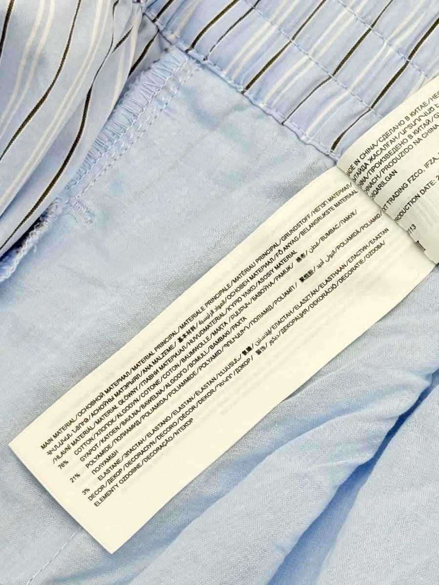 Pre-loved LIME Blue & White Pinstripe Size XLarge Pants at Reems Closet