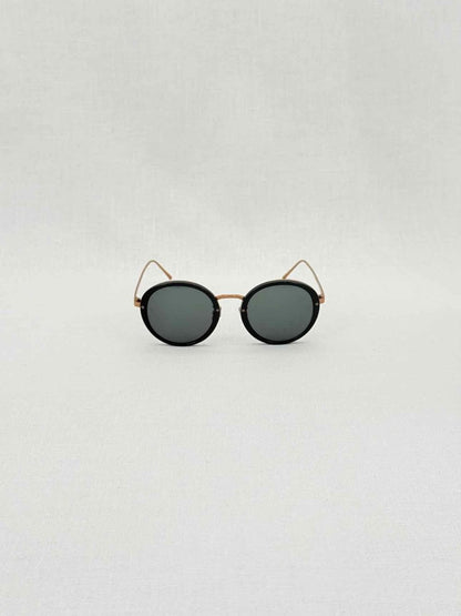 Pre - loved LINDA FARROW Limited Edition Black & Gold Sunglasses at Reems Closet