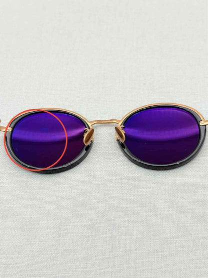 Pre - loved LINDA FARROW Limited Edition Black & Gold Sunglasses at Reems Closet