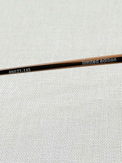 Pre - loved LINDA FARROW Limited Edition Black & Gold Sunglasses at Reems Closet