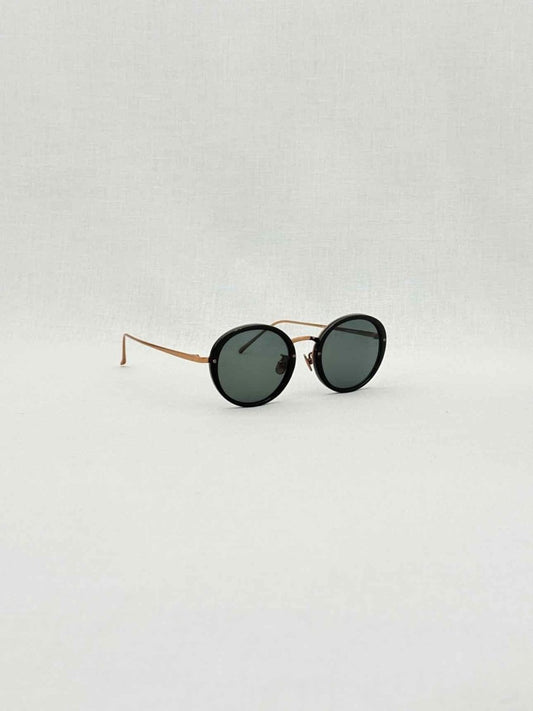 Pre - loved LINDA FARROW Limited Edition Black & Gold Sunglasses at Reems Closet