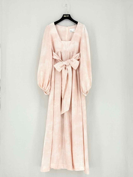 Pre - loved LISA MARIE FERNANDEZ Peach Size Small Midi Dress at Reems Closet