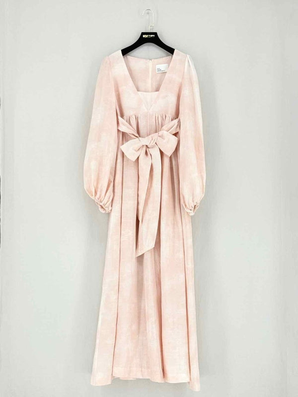 Pre - loved LISA MARIE FERNANDEZ Peach Size Small Midi Dress at Reems Closet