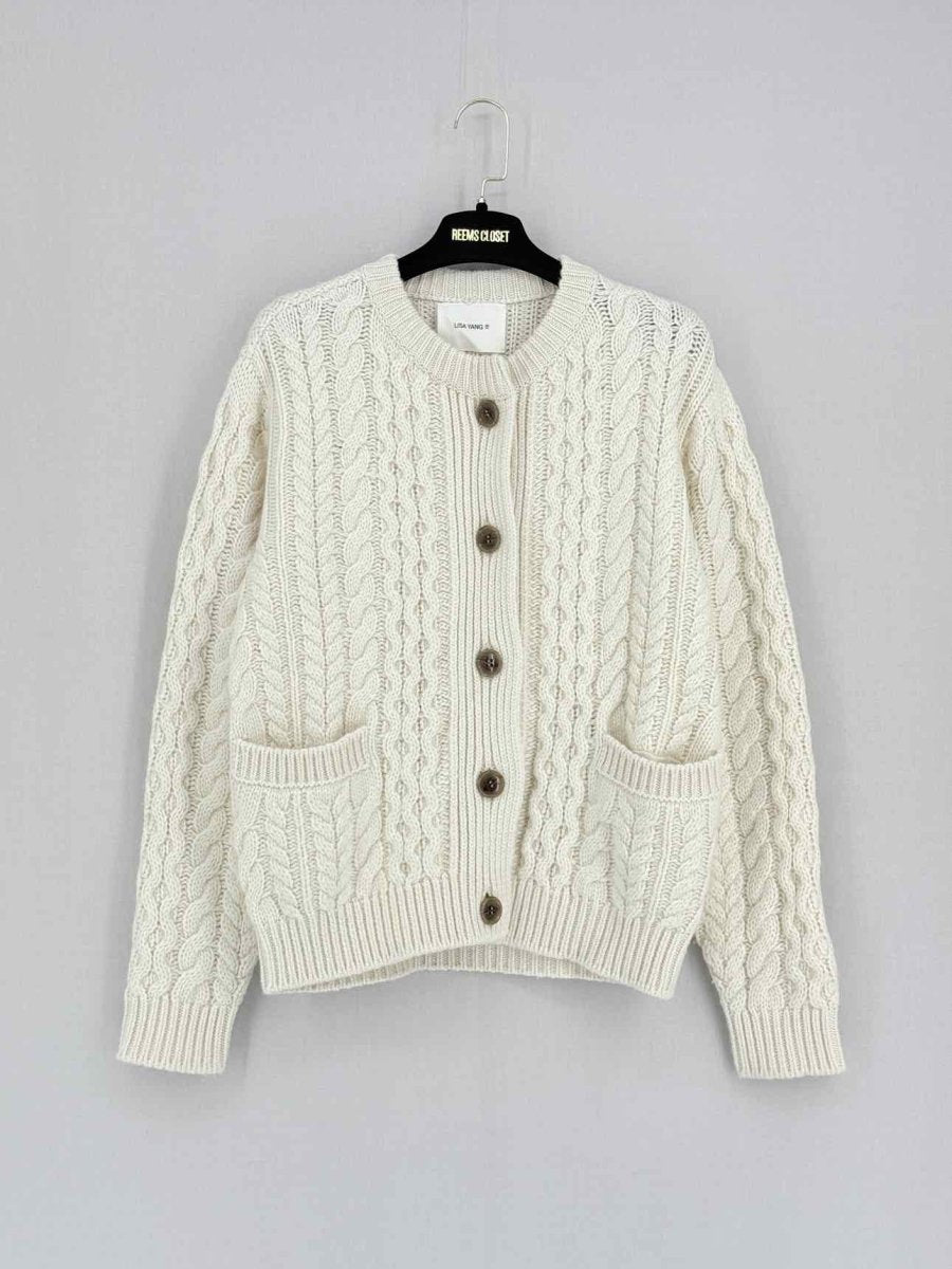 Pre - loved LISA YANG White Cable Knit Size Small Sweater at Reems Closet