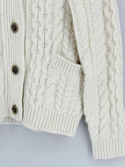 Pre - loved LISA YANG White Cable Knit Size Small Sweater at Reems Closet