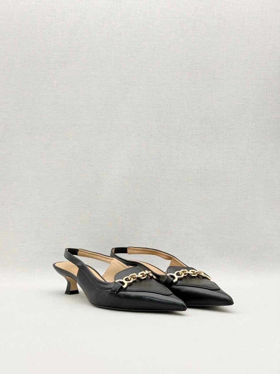 Pre-loved LK BENNETT Black Chain Link Size EU 38 Pumps at Reems Closet