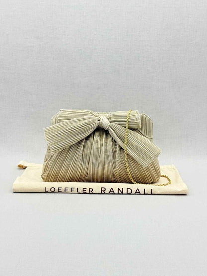 Pre - loved LOEFFLER RANDALL Bow Gold Clutch at Reems Closet