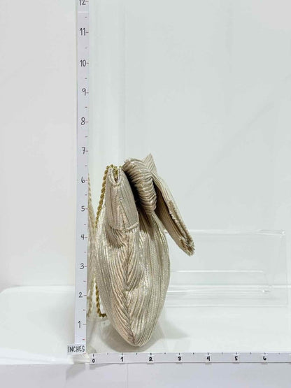 Pre - loved LOEFFLER RANDALL Bow Gold Clutch at Reems Closet