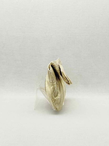 Pre - loved LOEFFLER RANDALL Bow Gold Clutch at Reems Closet