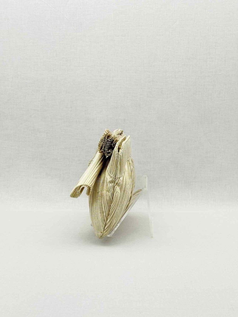 Pre - loved LOEFFLER RANDALL Bow Gold Clutch at Reems Closet