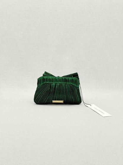 Pre - loved LOEFFLER RANDALL Bow Green Clutch at Reems Closet