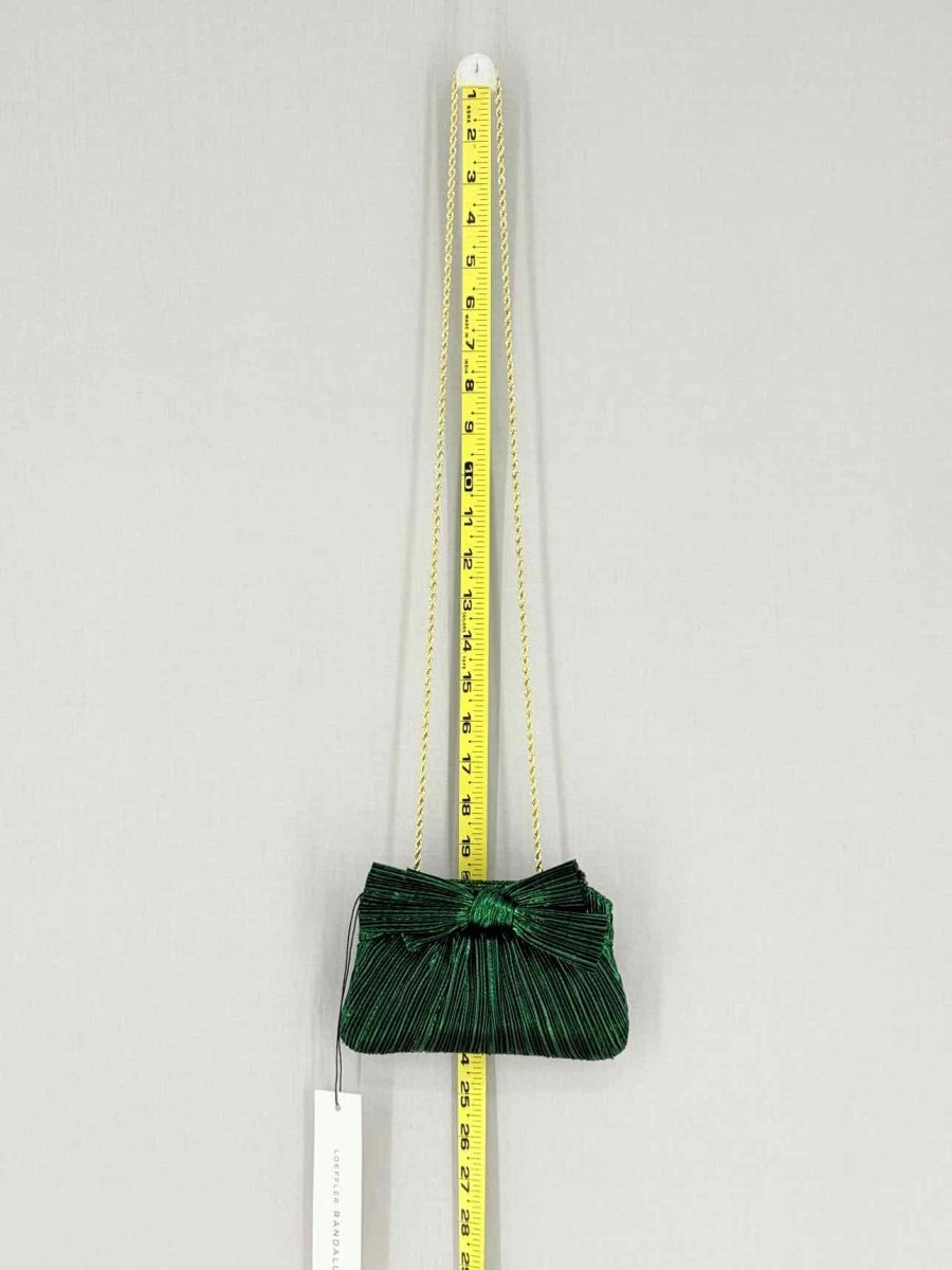 Pre - loved LOEFFLER RANDALL Bow Green Clutch at Reems Closet