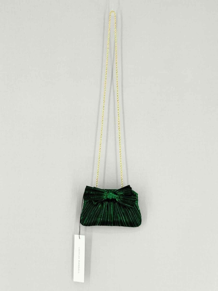 Pre - loved LOEFFLER RANDALL Bow Green Clutch at Reems Closet