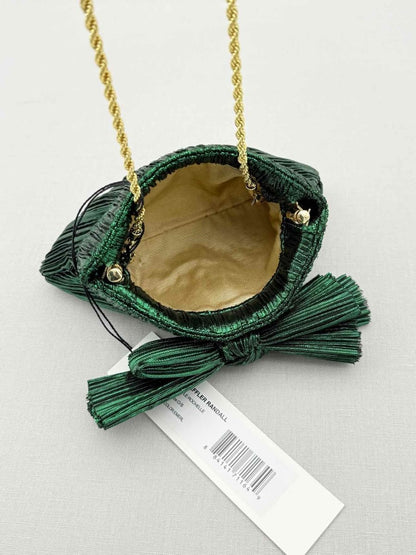 Pre - loved LOEFFLER RANDALL Bow Green Clutch at Reems Closet