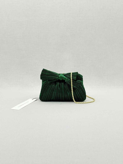 Pre - loved LOEFFLER RANDALL Bow Green Clutch at Reems Closet