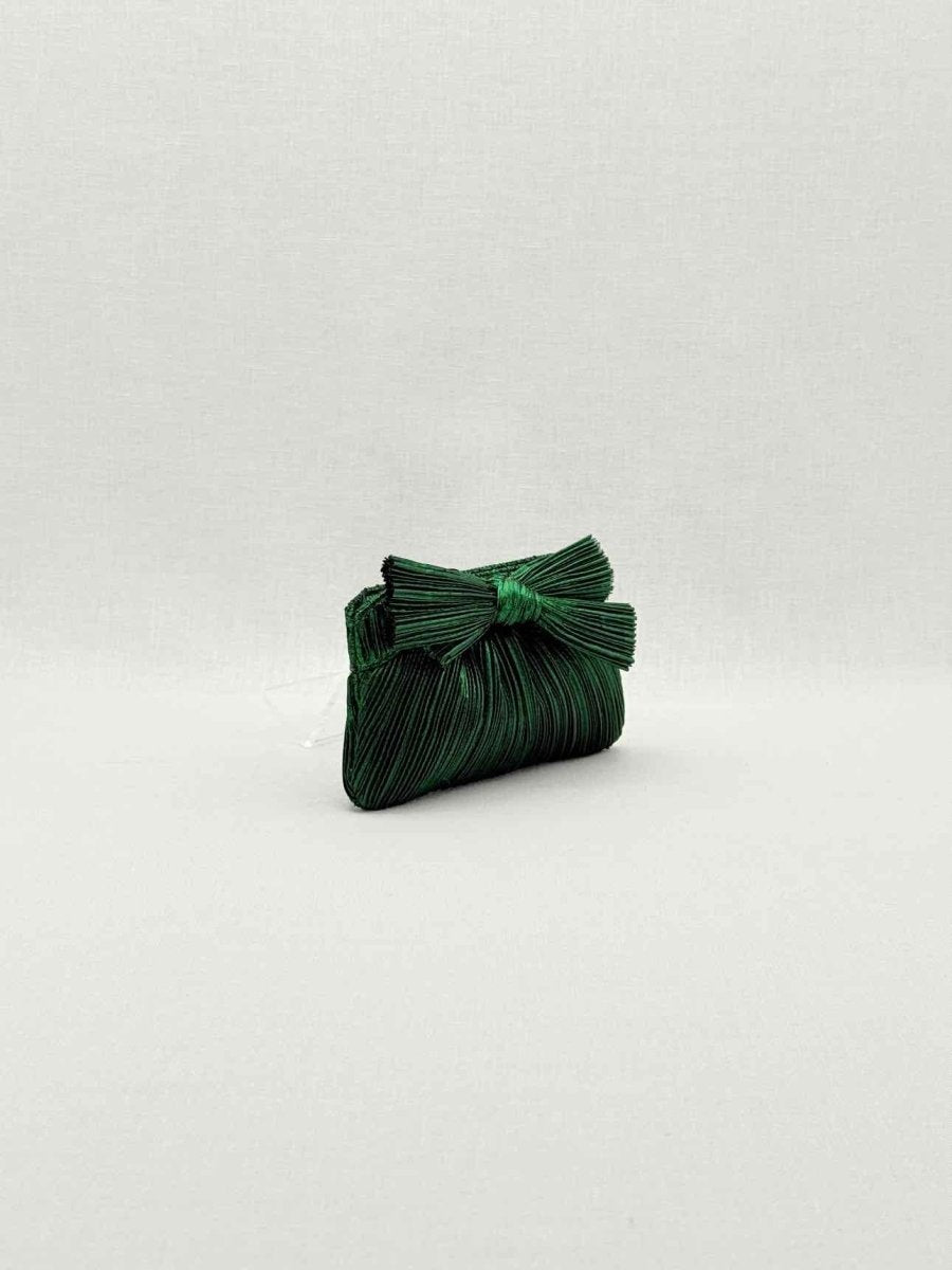Pre - loved LOEFFLER RANDALL Bow Green Clutch at Reems Closet