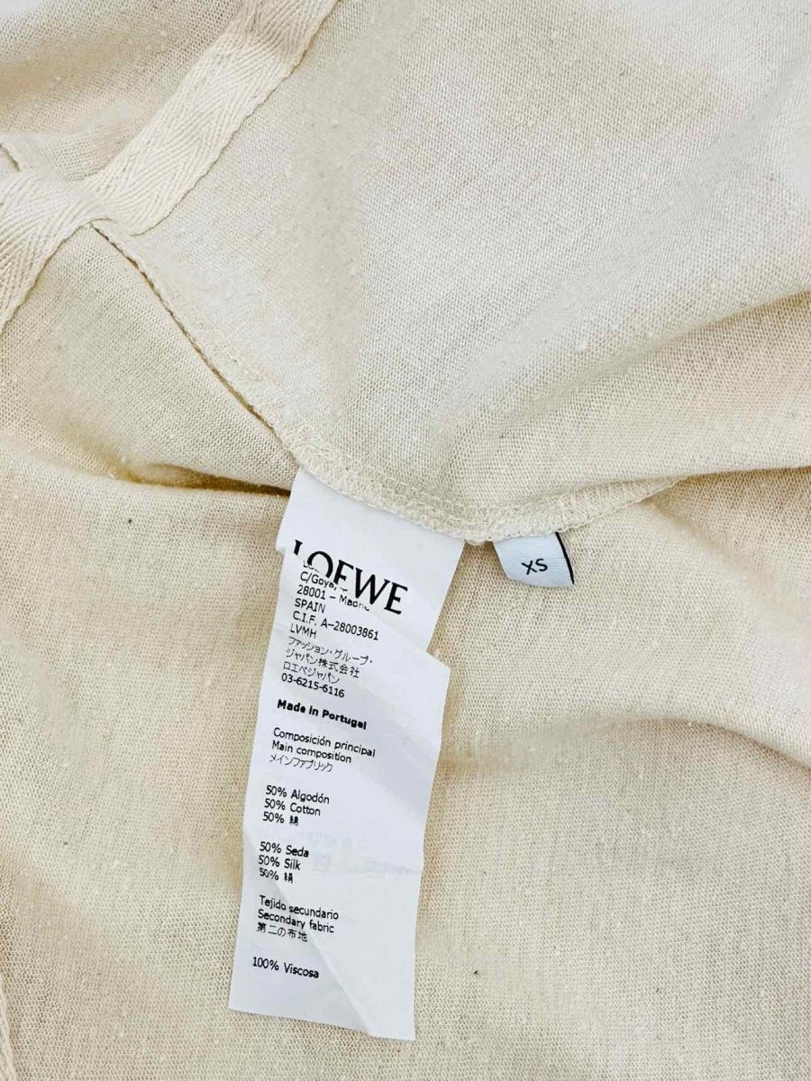 Pre - loved LOEWE Beige & White Midi Dress at Reems Closet