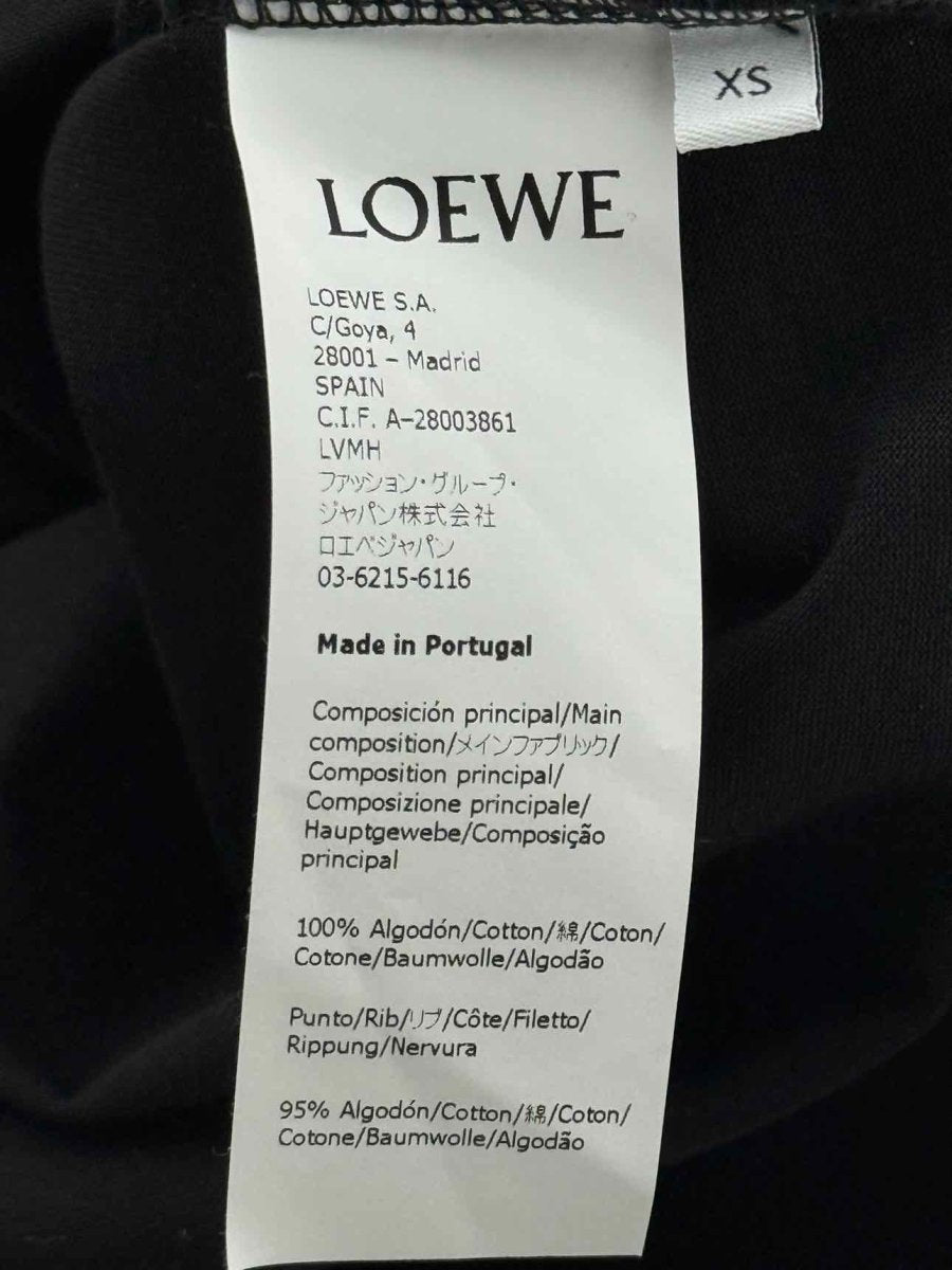 Pre - loved LOEWE Black Logo Embroidered Size XSmall T-shirt at Reems Closet