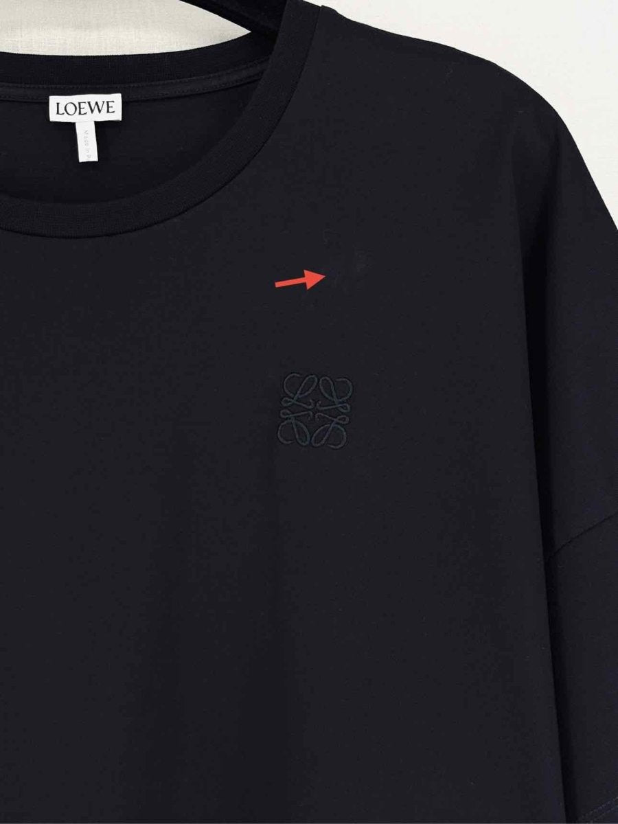 Pre - loved LOEWE Black Logo Embroidered Size XSmall T-shirt at Reems Closet