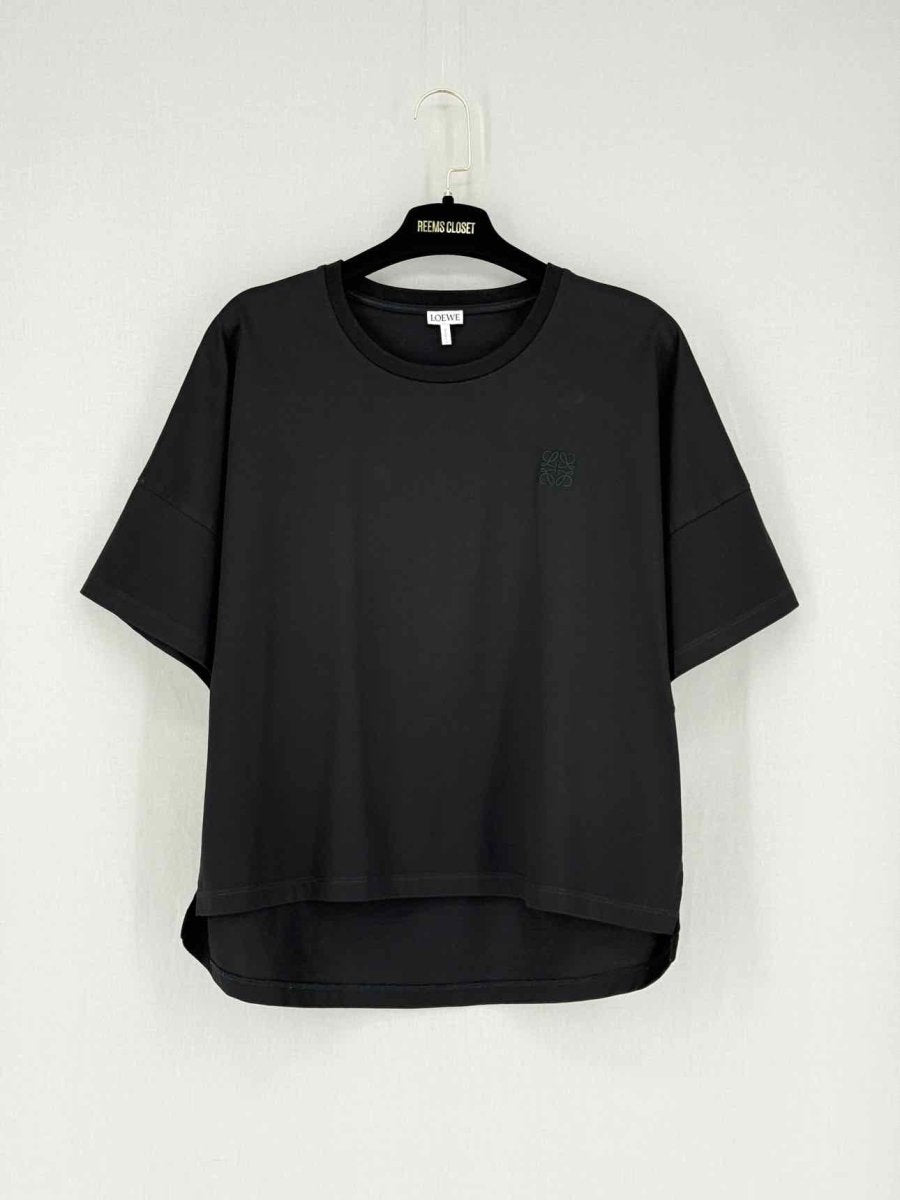 Pre - loved LOEWE Black Logo Embroidered Size XSmall T-shirt at Reems Closet