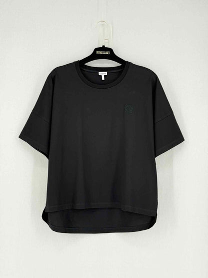 Pre - loved LOEWE Black Logo Embroidered Size XSmall T-shirt at Reems Closet