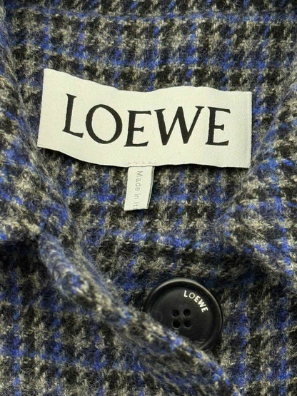 Pre - loved LOEWE Blue Multicolor Checkered Size US 2 Coat at Reems Closet