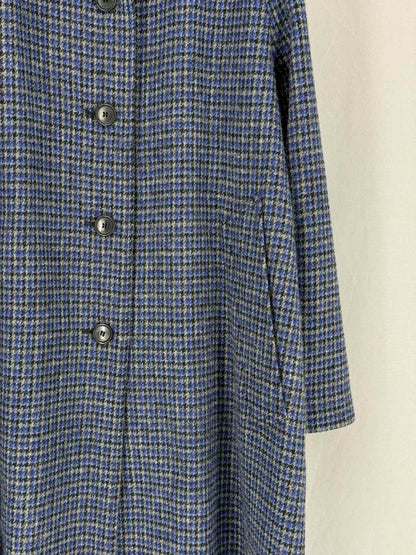 Pre - loved LOEWE Blue Multicolor Checkered Size US 2 Coat at Reems Closet