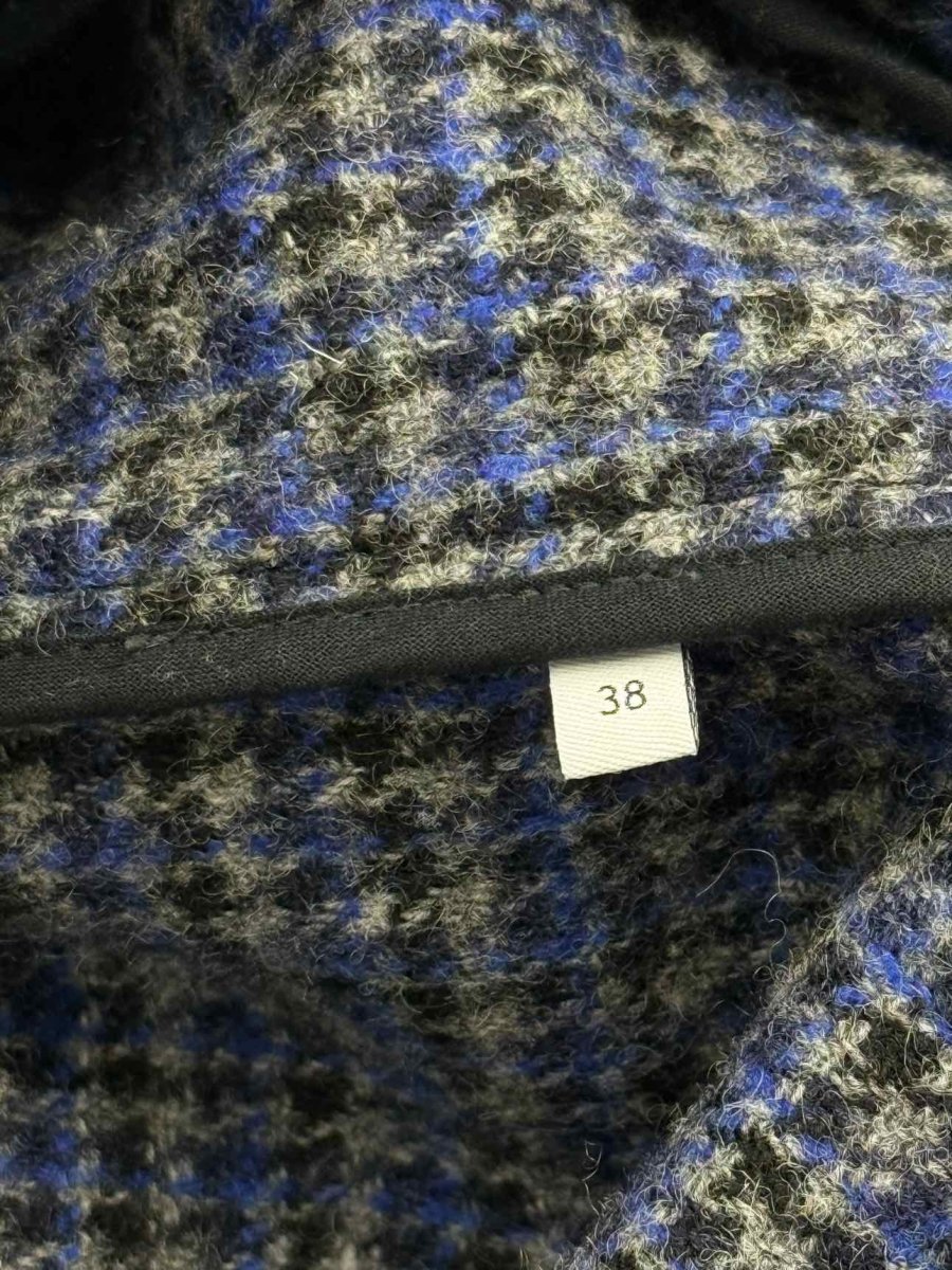 Pre - loved LOEWE Blue Multicolor Checkered Size US 2 Coat at Reems Closet