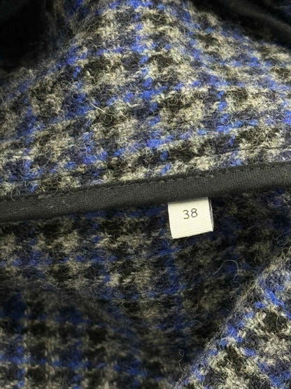 Pre - loved LOEWE Blue Multicolor Checkered Size US 2 Coat at Reems Closet