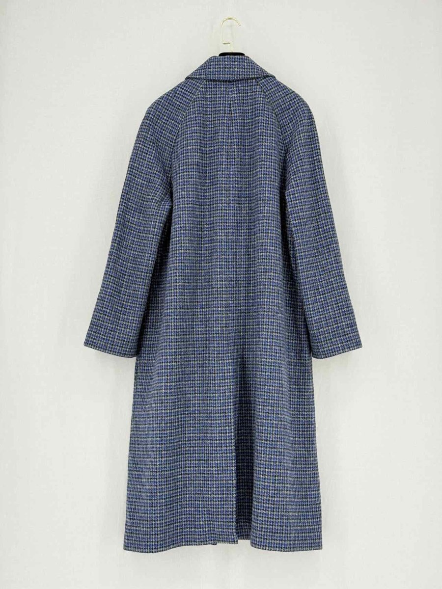 Pre - loved LOEWE Blue Multicolor Checkered Size US 2 Coat at Reems Closet