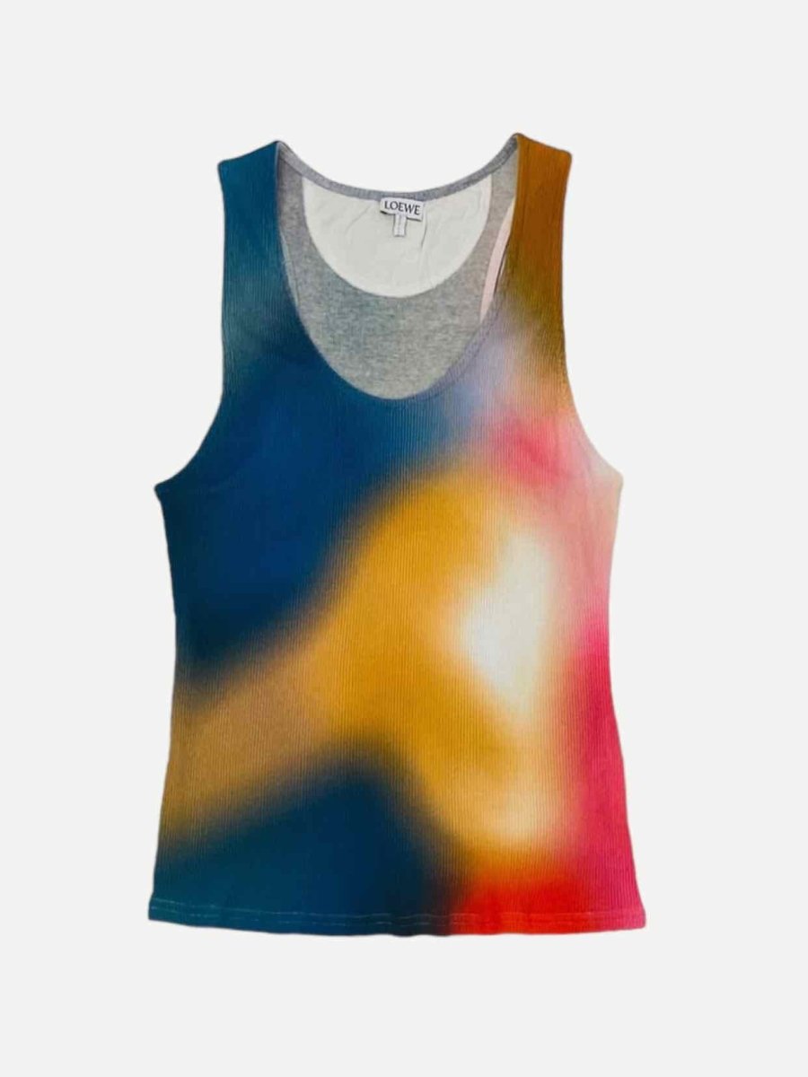 Pre - loved LOEWE Blue Multicolor Tie - dye Tank Top at Reems Closet