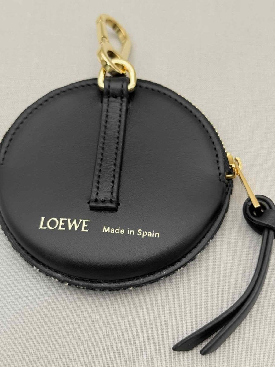 Pre - loved LOEWE Blue & White Logo Coin Wallet at Reems Closet