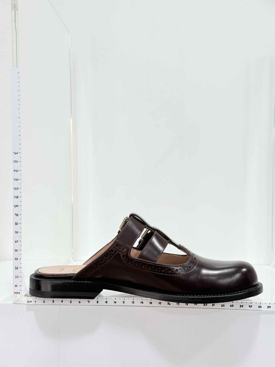 Pre - loved LOEWE Campo Mary Jane Burgundy Size EU 38 Mules at Reems Closet