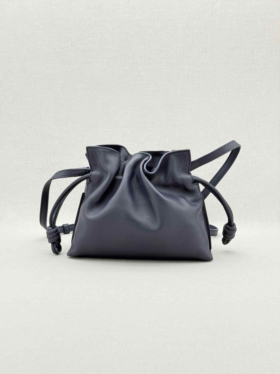 Pre - loved LOEWE Flamenco Black Clutch at Reems Closet