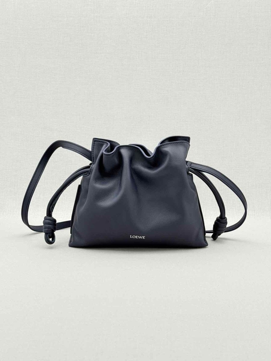 Pre - loved LOEWE Flamenco Black Clutch at Reems Closet