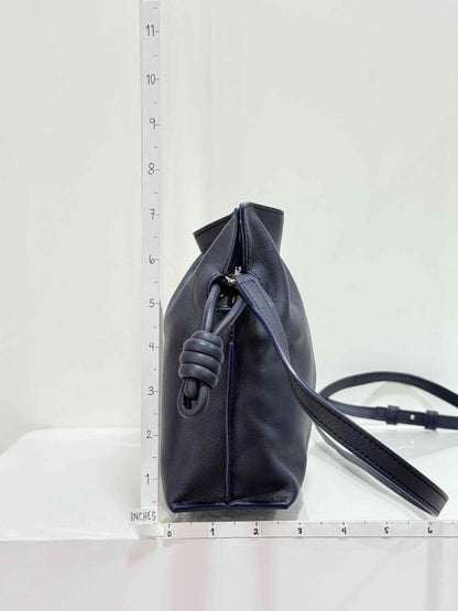 Pre - loved LOEWE Flamenco Black Clutch at Reems Closet