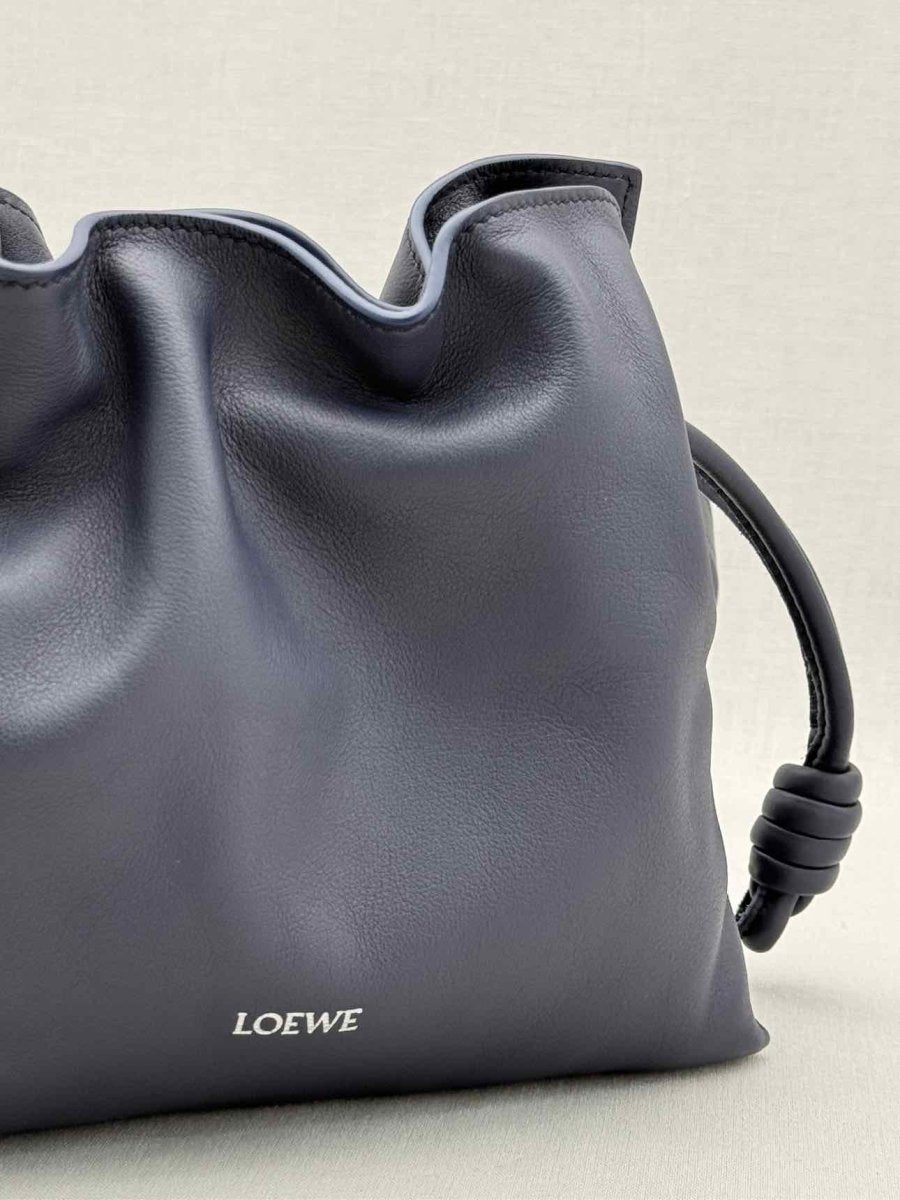 Pre - loved LOEWE Flamenco Black Clutch at Reems Closet