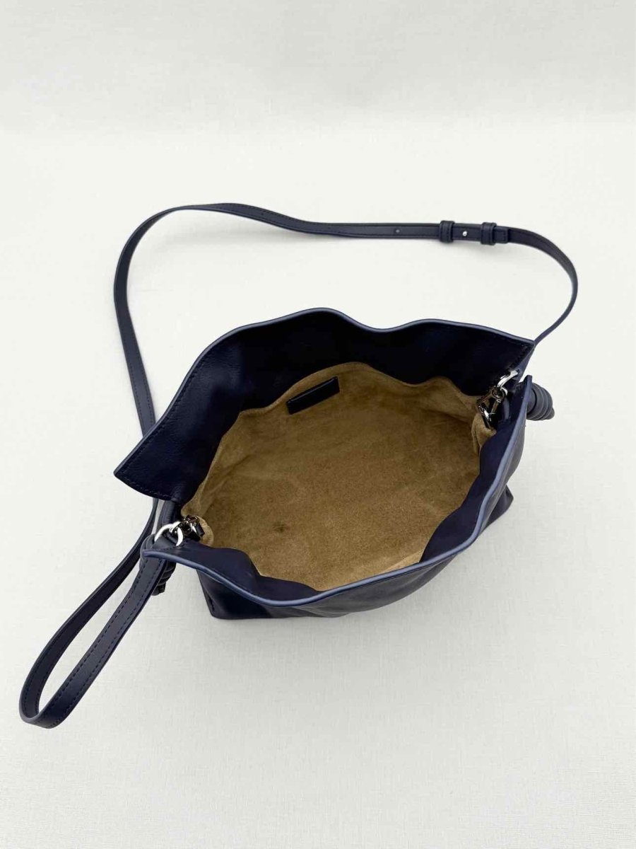 Pre - loved LOEWE Flamenco Black Clutch at Reems Closet