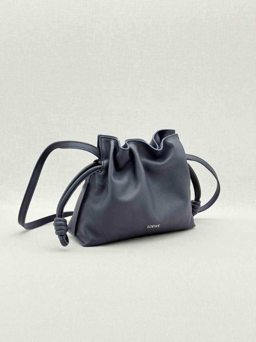 Pre - loved LOEWE Flamenco Black Clutch at Reems Closet