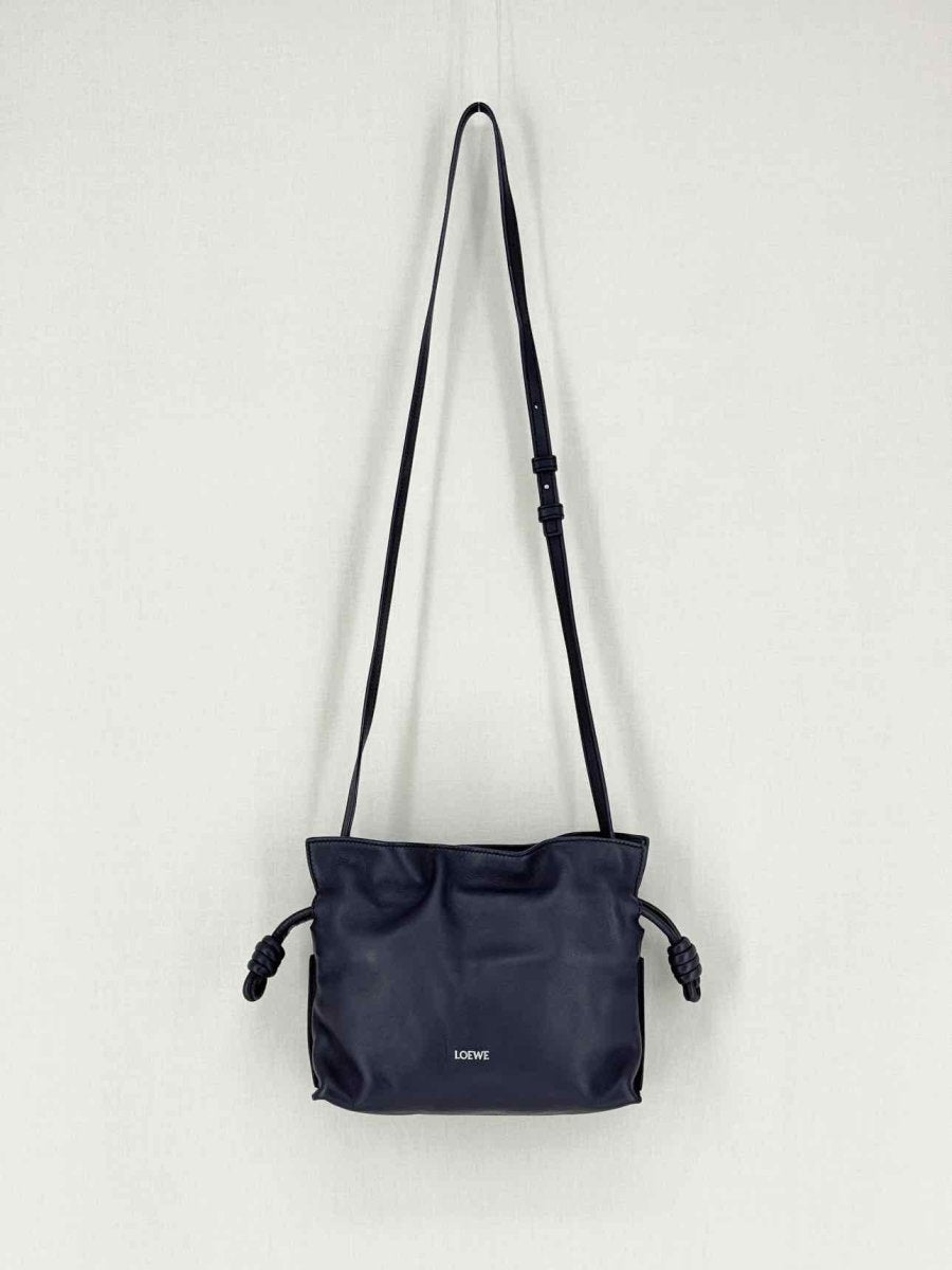 Pre - loved LOEWE Flamenco Black Clutch at Reems Closet