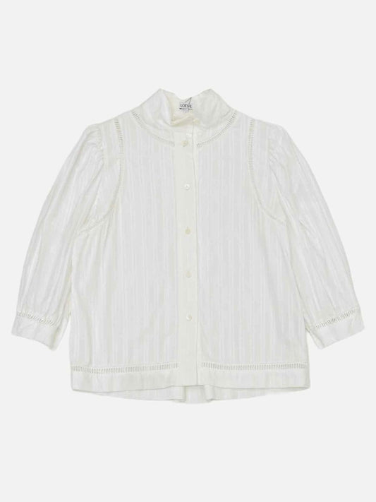 Pre - loved LOEWE Jour Echelle - Trim White Size US 4 Blouse at Reems Closet