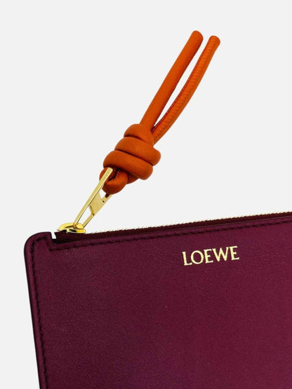 Pre - loved LOEWE Knot Burgundy Continental Wallet at Reems Closet