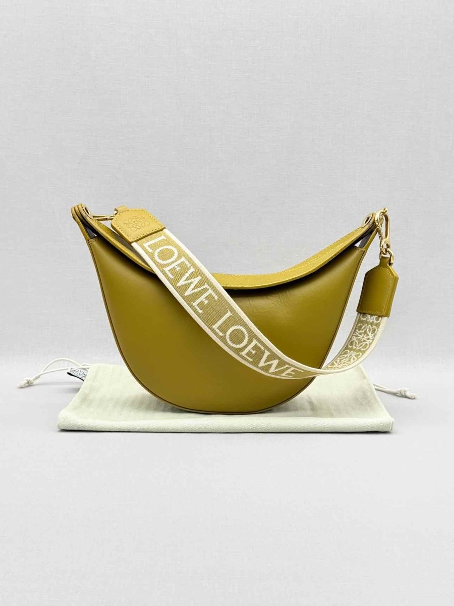 Pre - loved LOEWE Luna Olive Green Hobo bag at Reems Closet