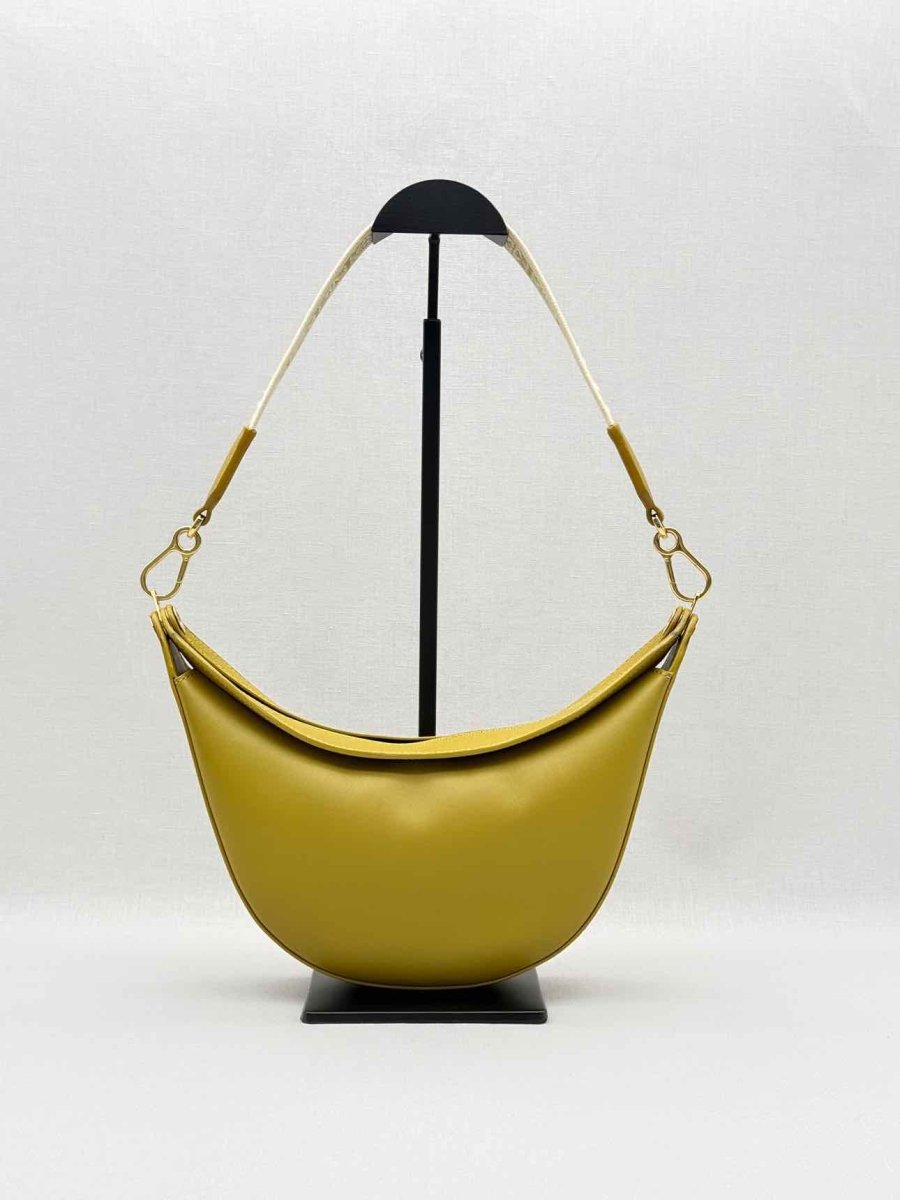 Pre - loved LOEWE Luna Olive Green Hobo bag at Reems Closet