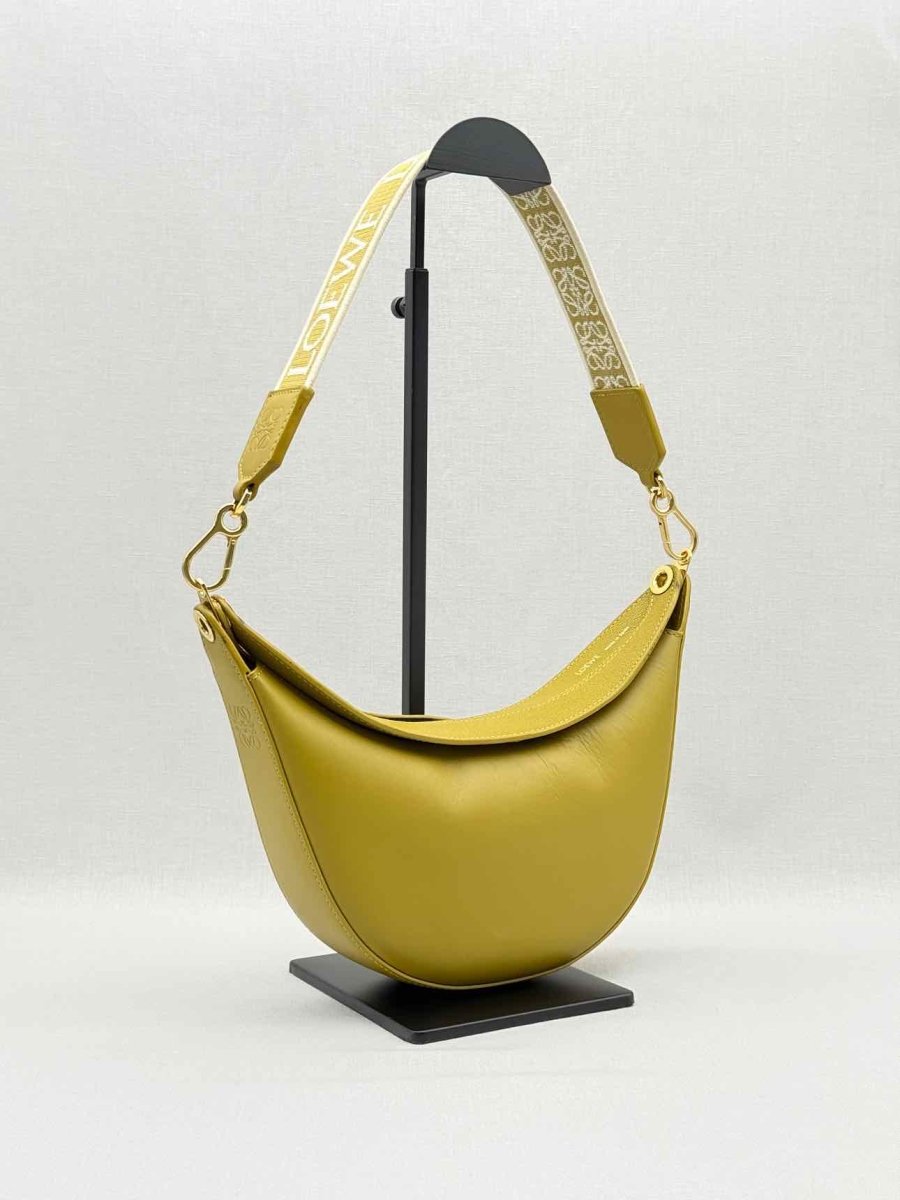 Pre - loved LOEWE Luna Olive Green Hobo bag at Reems Closet