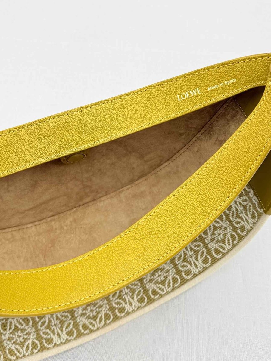 Pre - loved LOEWE Luna Olive Green Hobo bag at Reems Closet