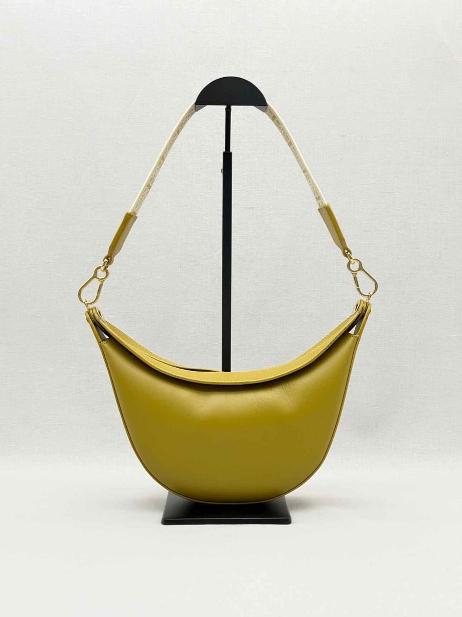 Pre - loved LOEWE Luna Olive Green Hobo bag at Reems Closet
