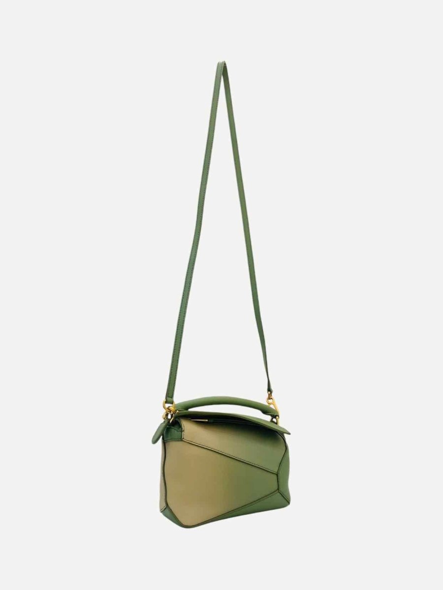 Pre - loved LOEWE Paula's Ibiza Green Crossbody at Reems Closet